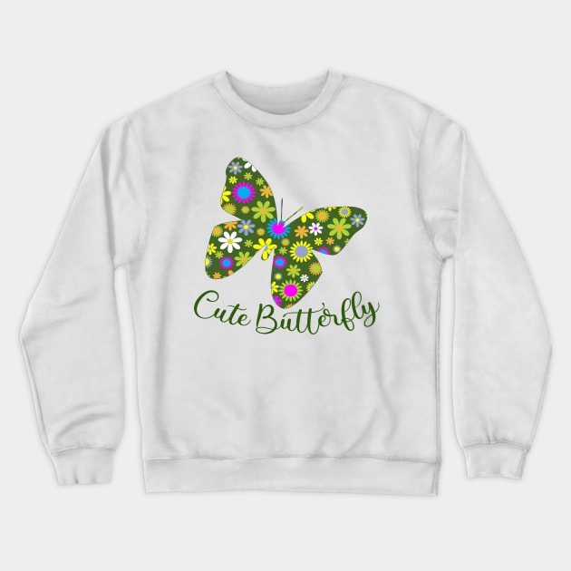 Lovely Butterflies Design - Cute Butterfly Crewneck Sweatshirt by Animal Specials